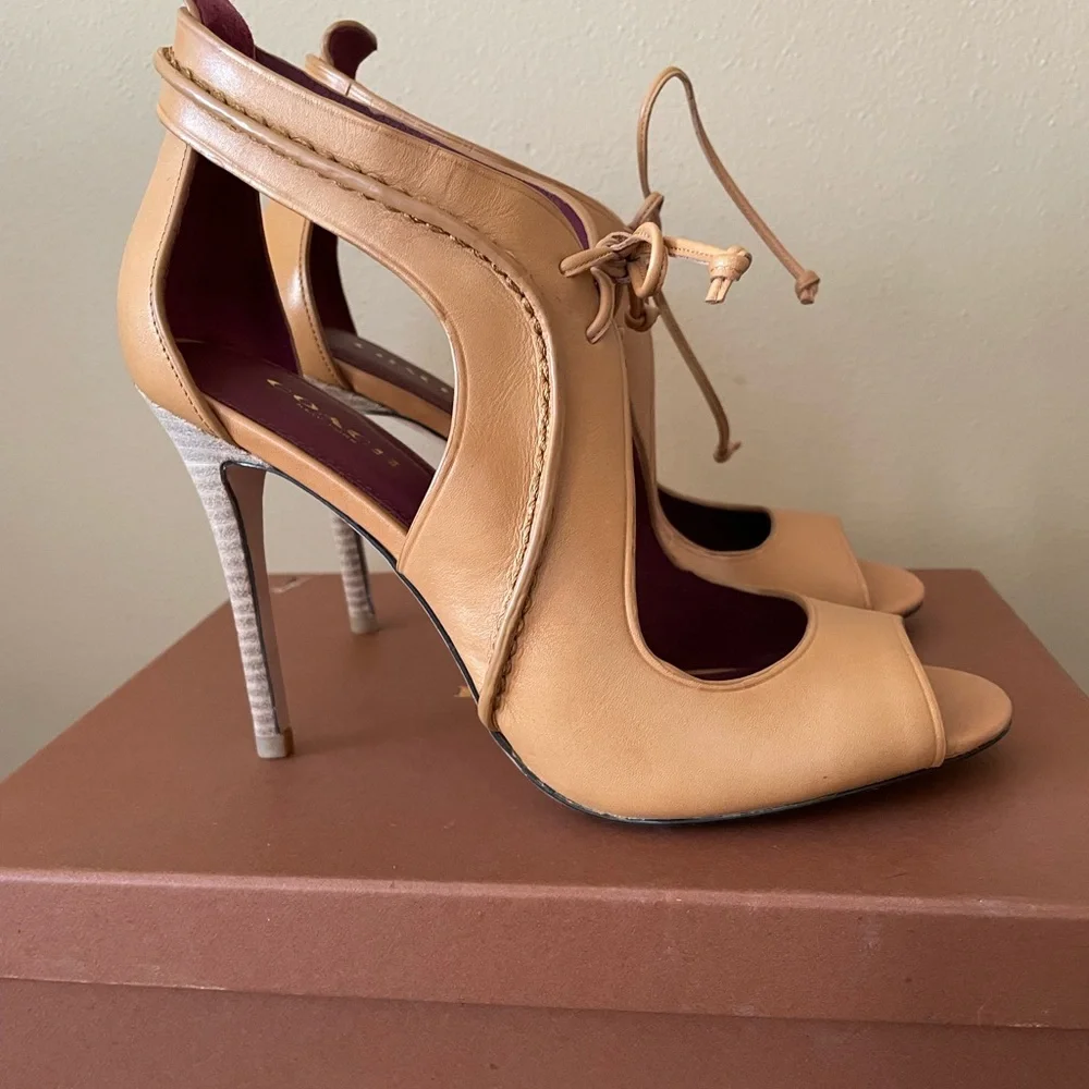 Coach Ginger Leather Lace-Up Heels - Picture 4 of 5